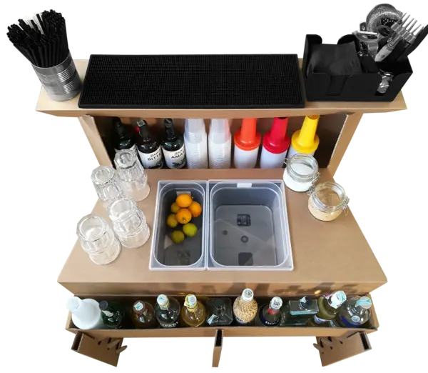 Comptoir de bar en carton Workstation Easy, 100 cm