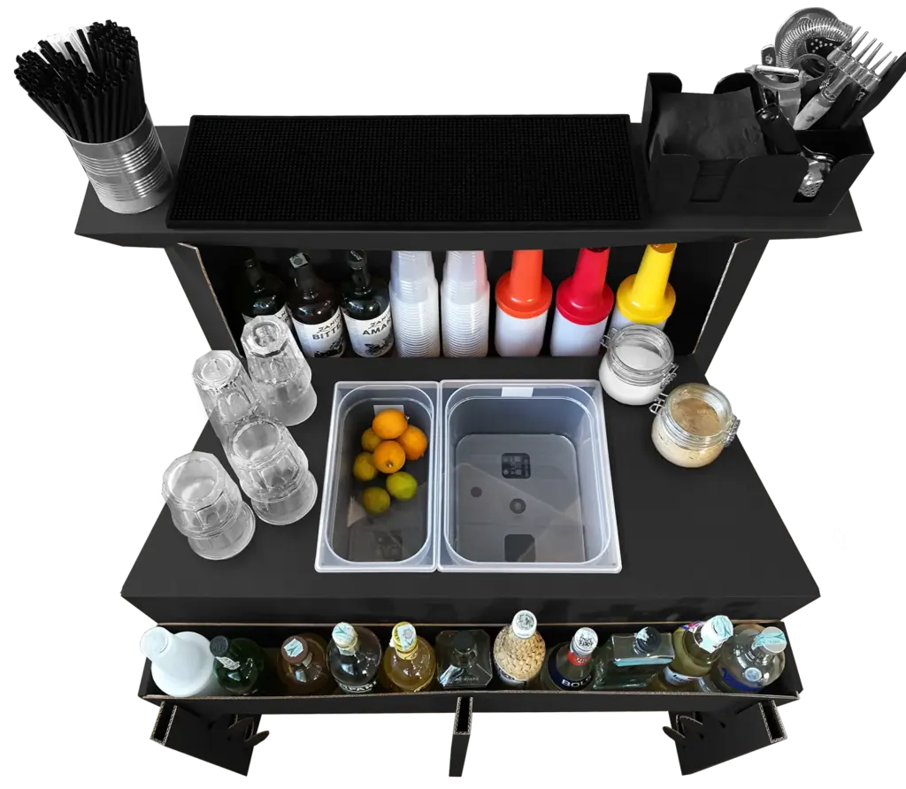 Workstation Easy en plastique noir, montée et équipée
