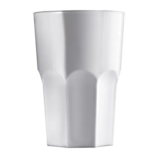 verre incassable Granity blanc 40 cl en SAN blanc brillant, paroi octogonale