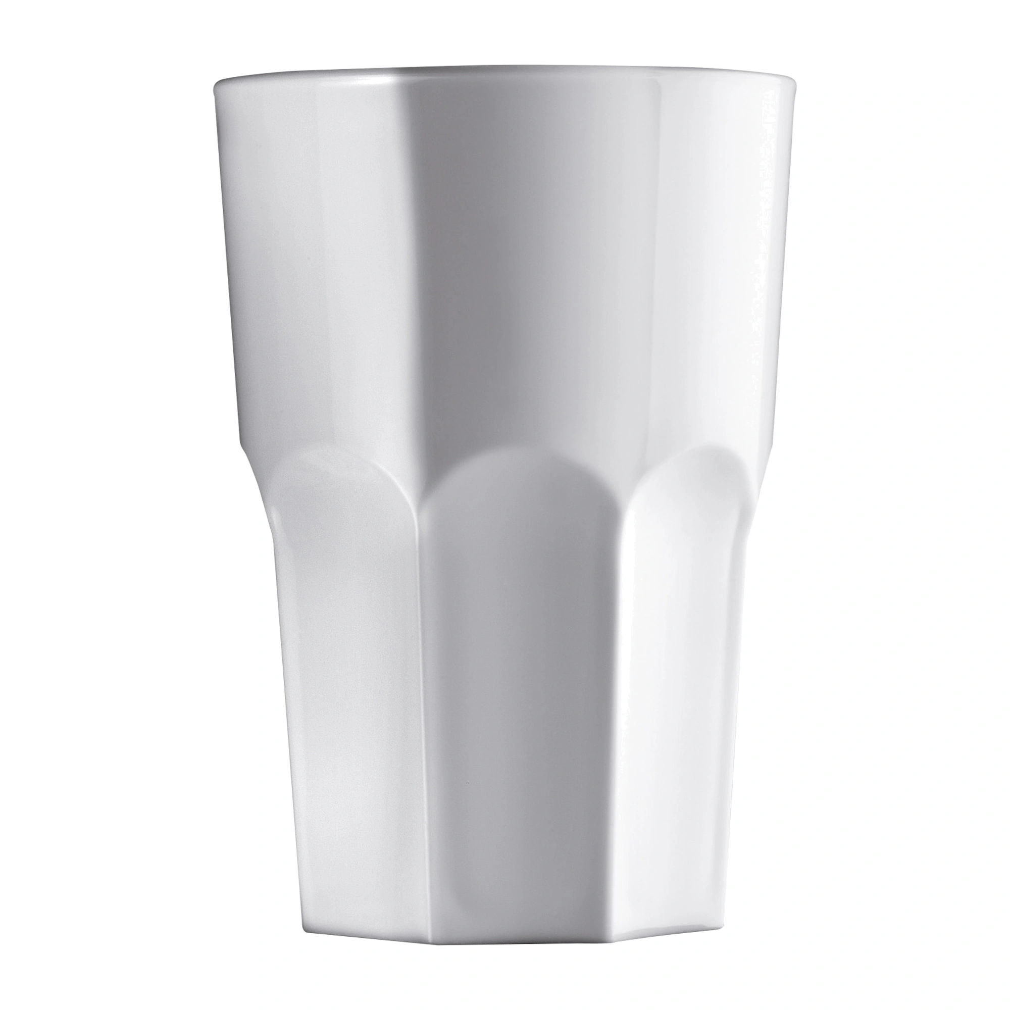 verre incassable Granity blanc de 40 cl en SAN blanc brillant, paroi octogonale