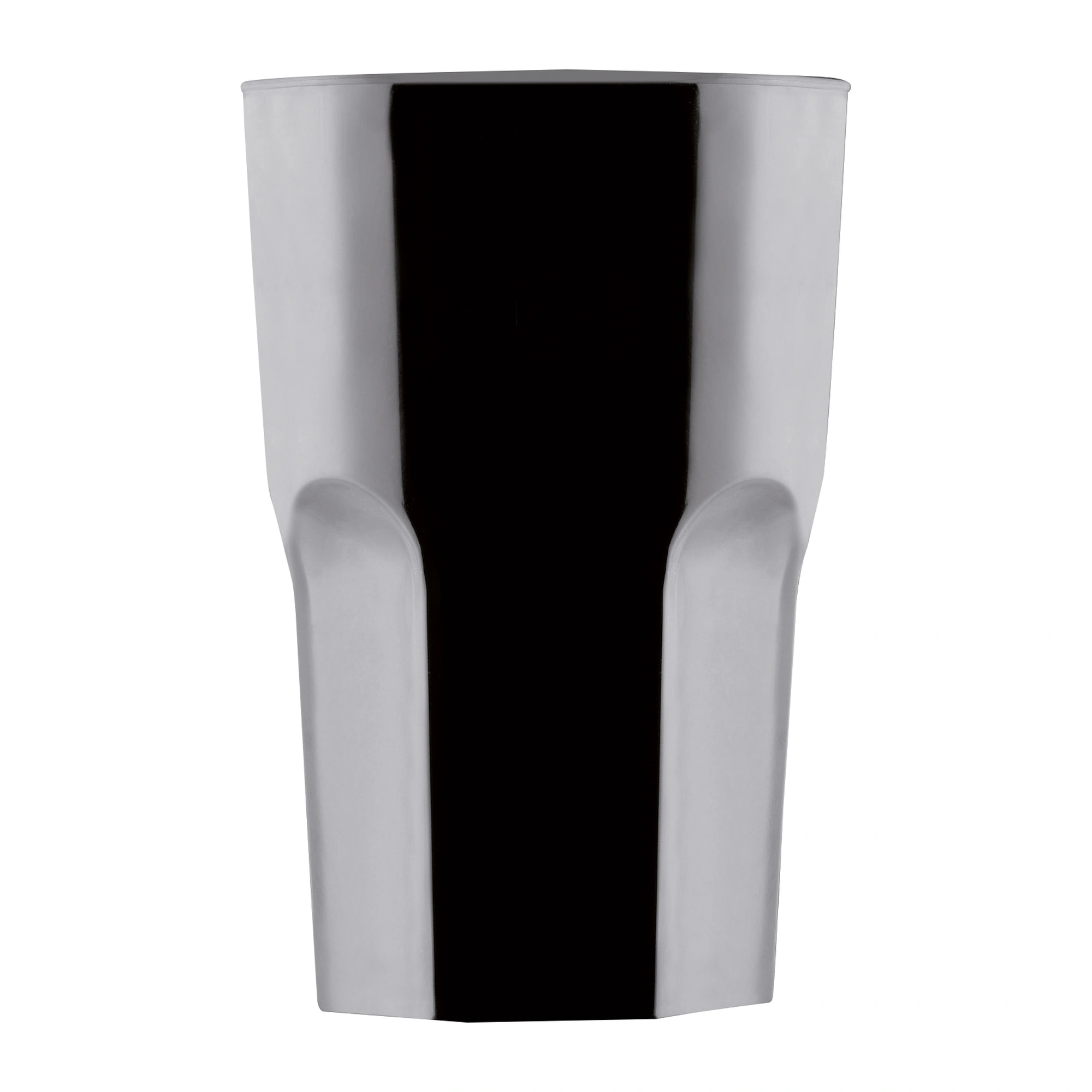 verre incassable Granity noir de 40 cl en SAN noir brillant, paroi octogonale