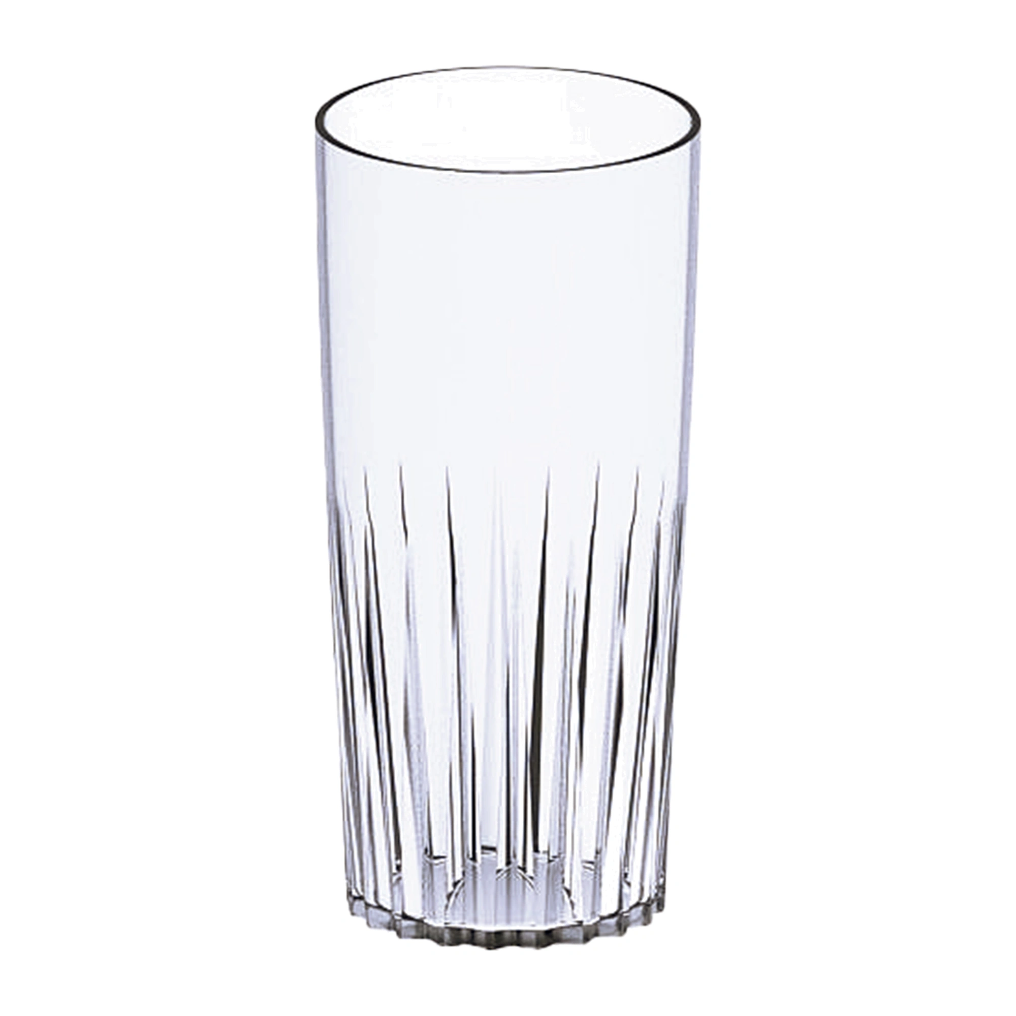 verre plastique rigide Torino highball de 42 cl en SAN, rainures verticales