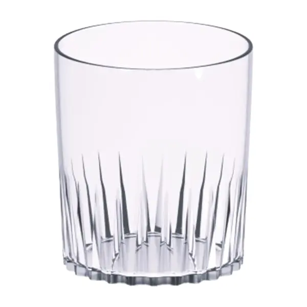 verre whisky plastique Torino de 40 cl en SAN, rainures verticales taillées