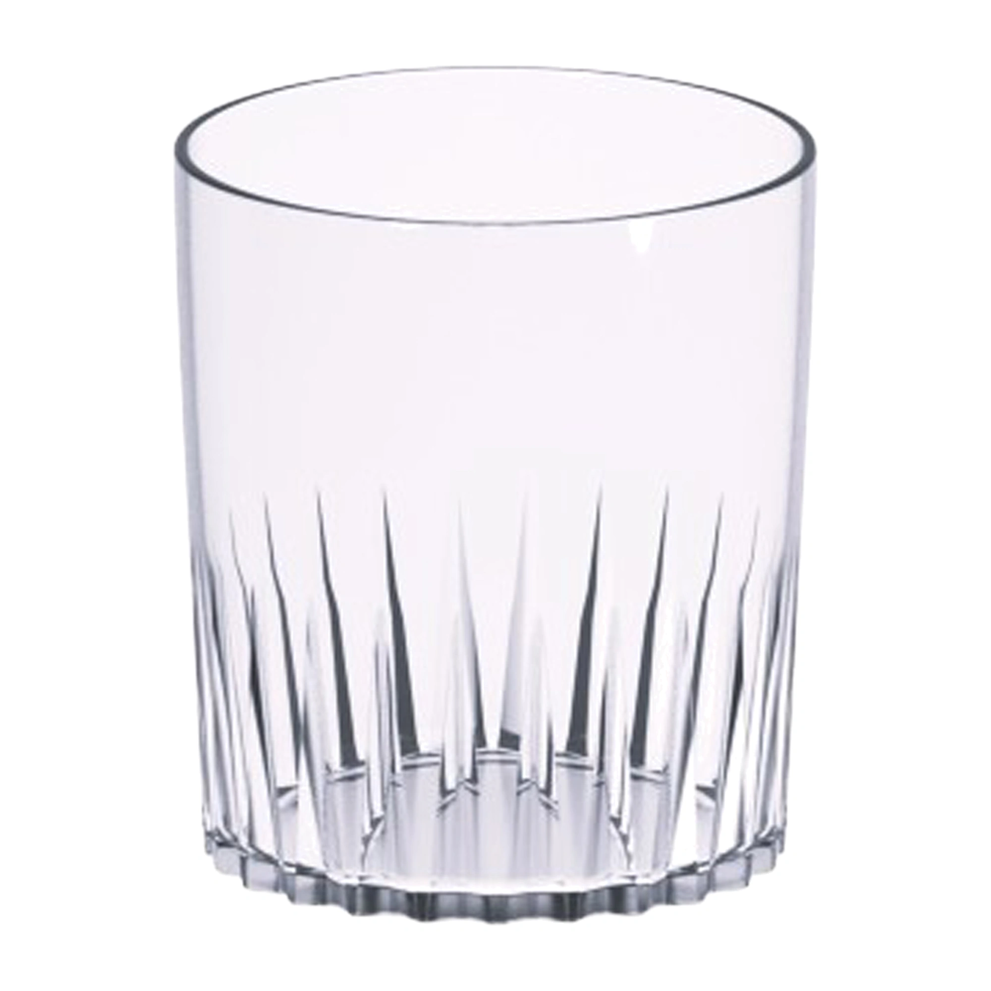 verre whisky plastique Torino de 40 cl en SAN, rainures verticales taillées