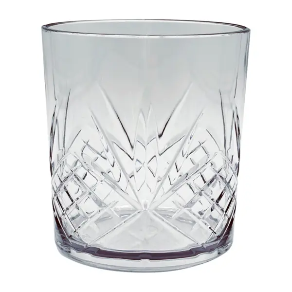 verre whisky plastique 32,5 cl Firenze en SAN, paroi taillée