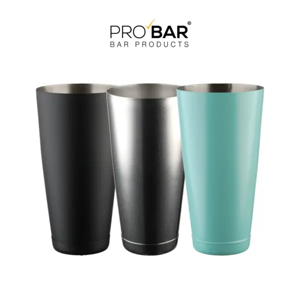 tin shaker Boston 28 oz en trois finitions : noir mat, Vintage et Tiffany