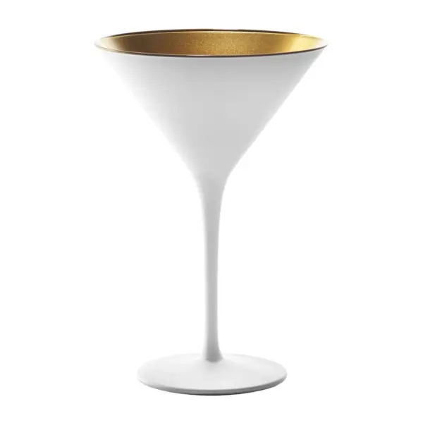coupe à cocktail blanc et or Olympic de Stölzle Lausitz, 24 cl, extérieur blanc mat et intérieur or