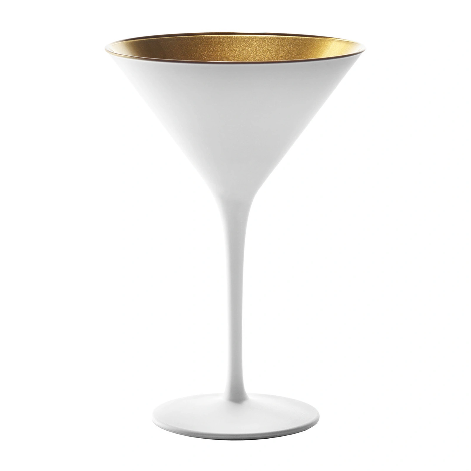 coupe à cocktail blanc et or : Olympic de Stölzle Lausitz, 24 cl, extérieur blanc mat et intérieur or
