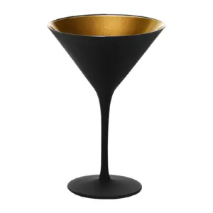 coupe à cocktail noir et or Olympic de Stölzle Lausitz, 24 cl, extérieur noir mat et intérieur or