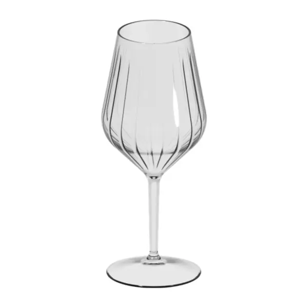 verre à vin plastique Kaleido de 47 cl en Tritan transparent, coupe à rainures verticales