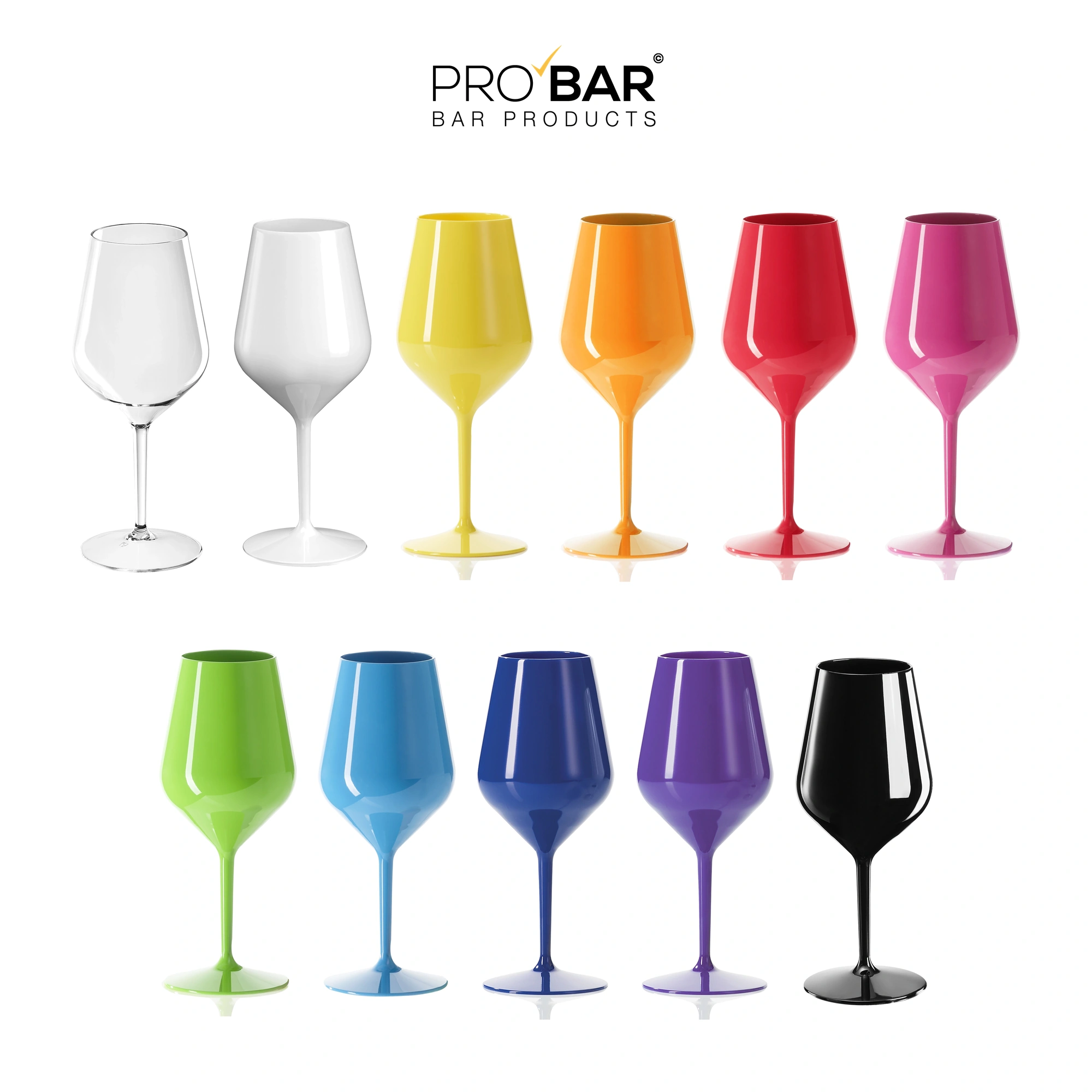 verre à vin plastique Wine Cocktail de 47 cl en Tritan dans les onze couleurs