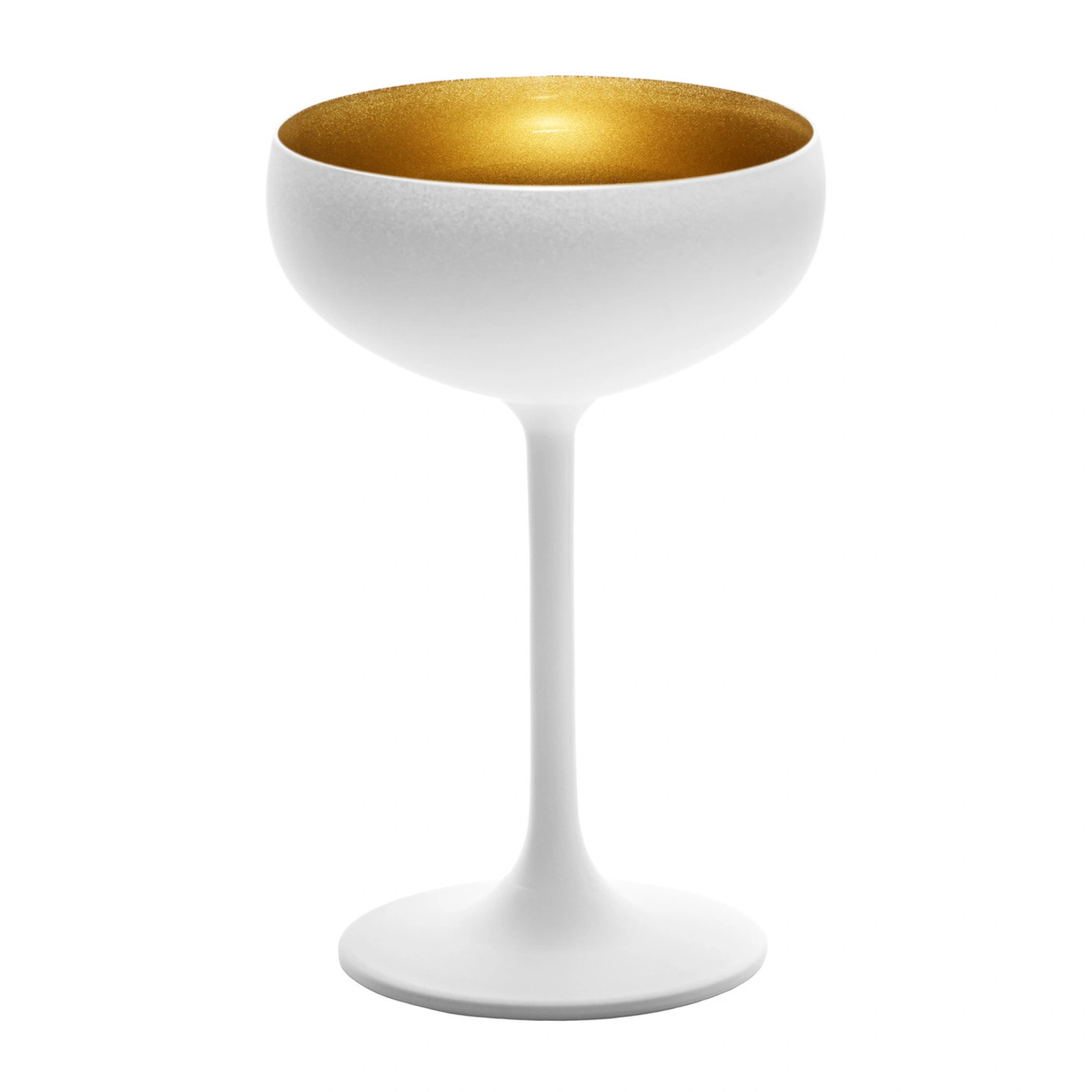 coupe à champagne blanc et or : Olympic de Stölzle Lausitz, 23 cl, extérieur blanc mat et intérieur or
