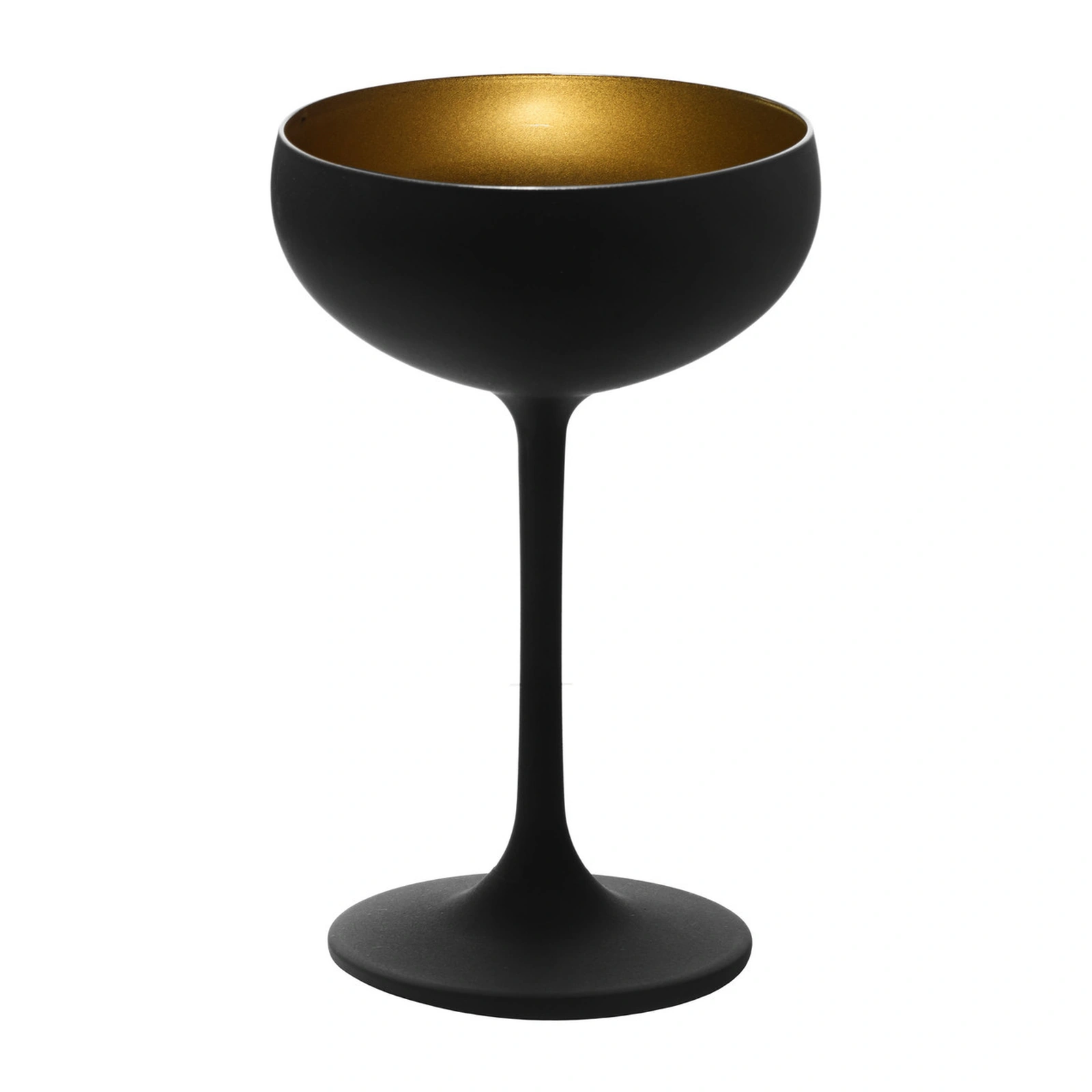 coupe à champagne noir et or : Olympic de Stölzle Lausitz, 23 cl, extérieur noir mat et intérieur or