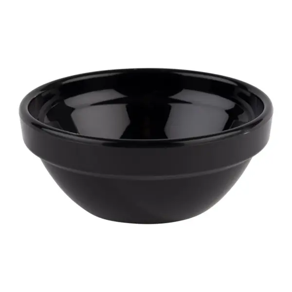 coupelle à sauce noire Friendly APS de 2 cl en PET recyclé noir, diamètre 6 cm, hauteur 2,5 cm