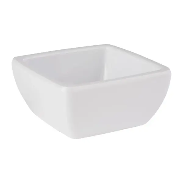 coupelle carrée blanche Friendly APS en PET recyclé, 6,5 x 6,5 cm, hauteur 3 cm, 5 cl