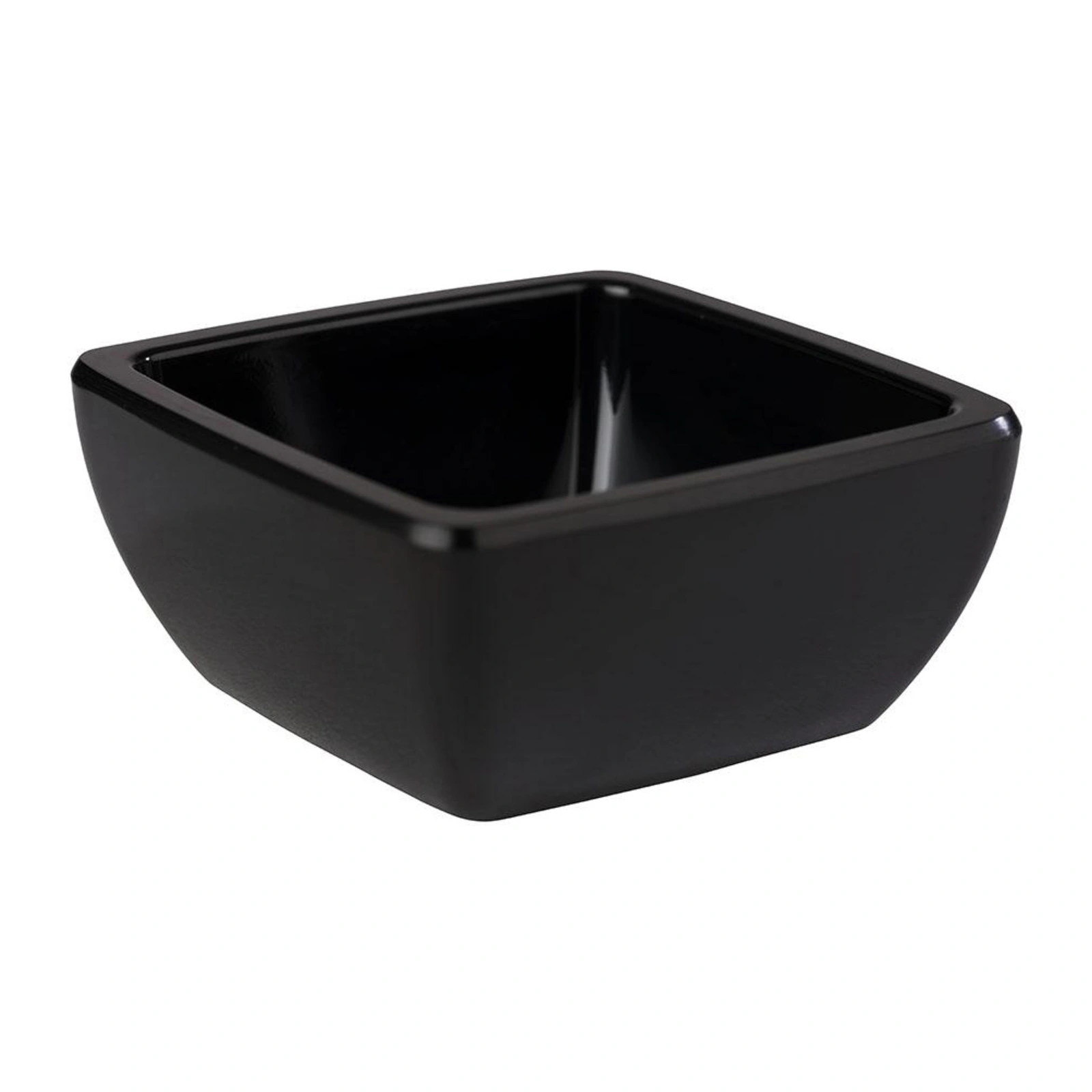 coupelle carrée noire : coupelle Friendly APS en PET recyclé noir, 6,5 x 6,5 cm, hauteur 3 cm, 5 cl