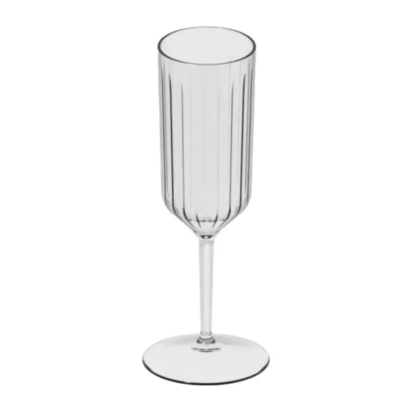 flûte à champagne plastique Kaleido de 27 cl en Tritan transparent, à rainures verticales