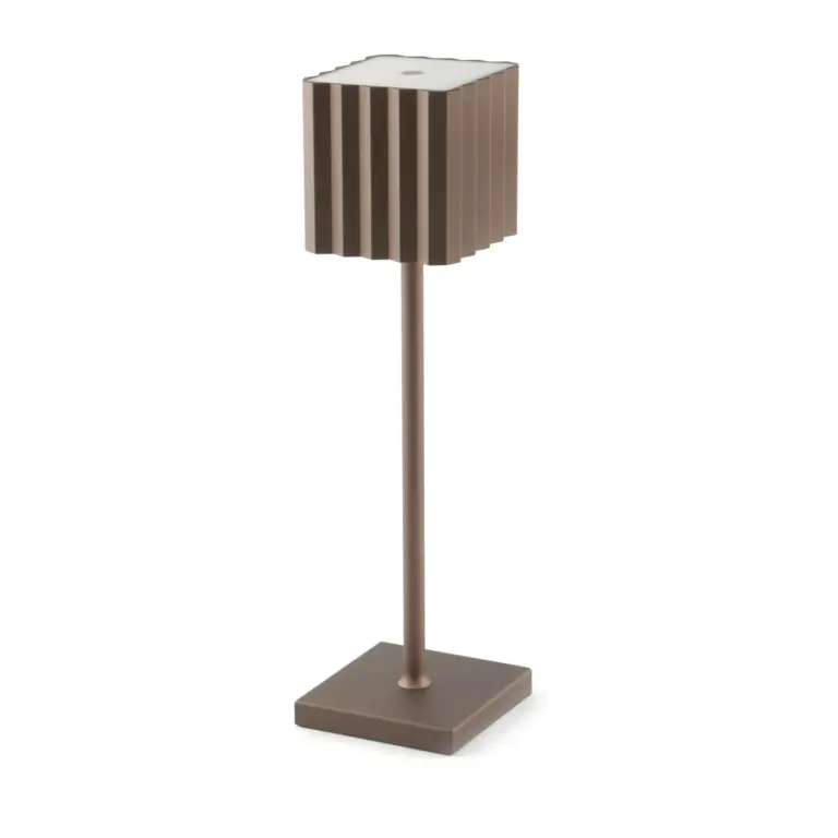 Lampe de table restaurant Cupcake LED rechargeable bronze 36 cm
