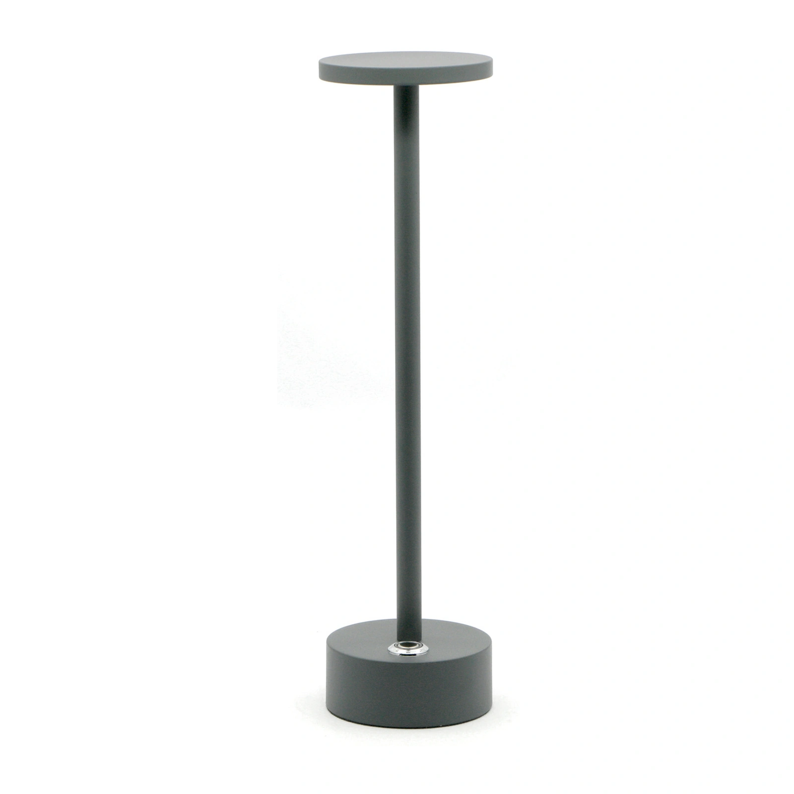 lampe Eclaire Lite : finition grise en aluminium peint, 30 cm de haut, avec diffuseur en polycarbonate