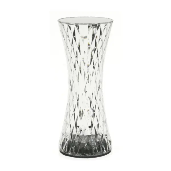 lampe de table LED Reflex au corps en polystyrène transparent, 19 cm de haut, rechargeable