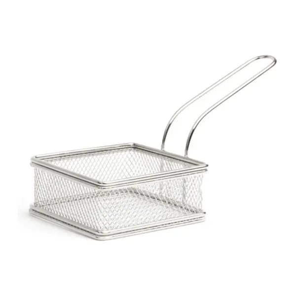 panier à frites carré Al Andalus de Comas en acier inoxydable de 11 x 11 cm, 4,5 cm de haut