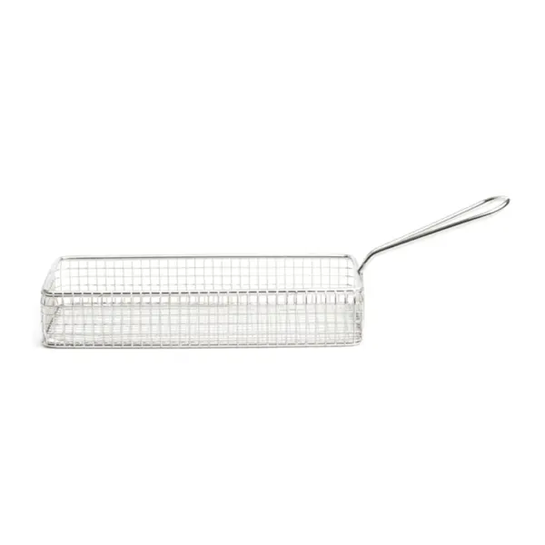 panier à frites rectangulaire Al Andalus de Comas en acier inoxydable de 21 x 10 cm, 4 cm de haut
