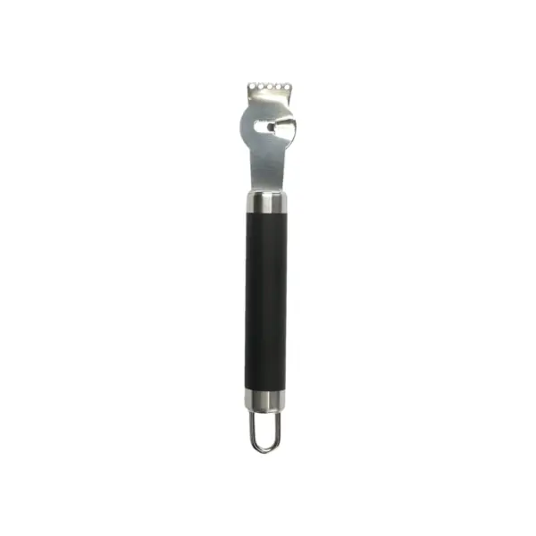 canneleur petit format de 16,5 cm en acier inoxydable avec manche gainé de SBC, référence DT002