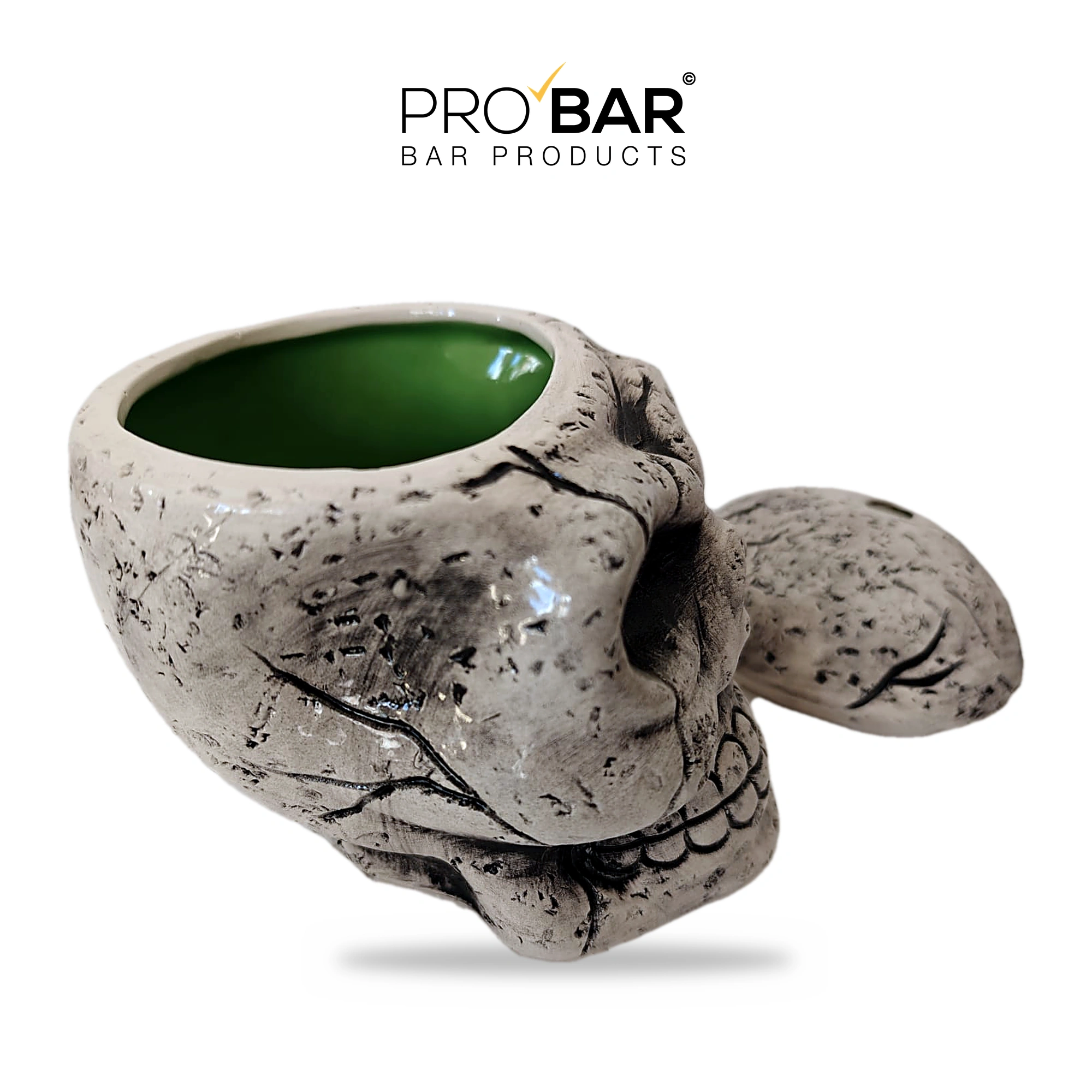 Verre tête de mort Skull Stone 50 cl en céramique effet pierre