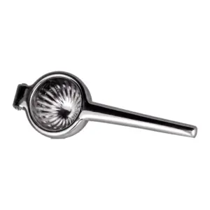 presse-citron Platinum de Lumian en acier inoxydable 18/10, coupelle à nervures et manche long