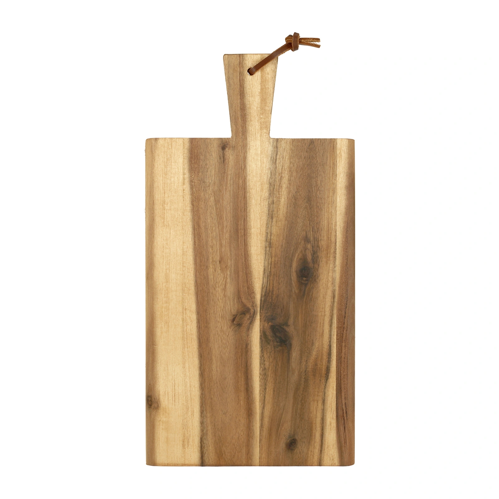 planche à charcuterie Kesper en acacia de 35 x 18 cm, avec manche et lanière en cuir