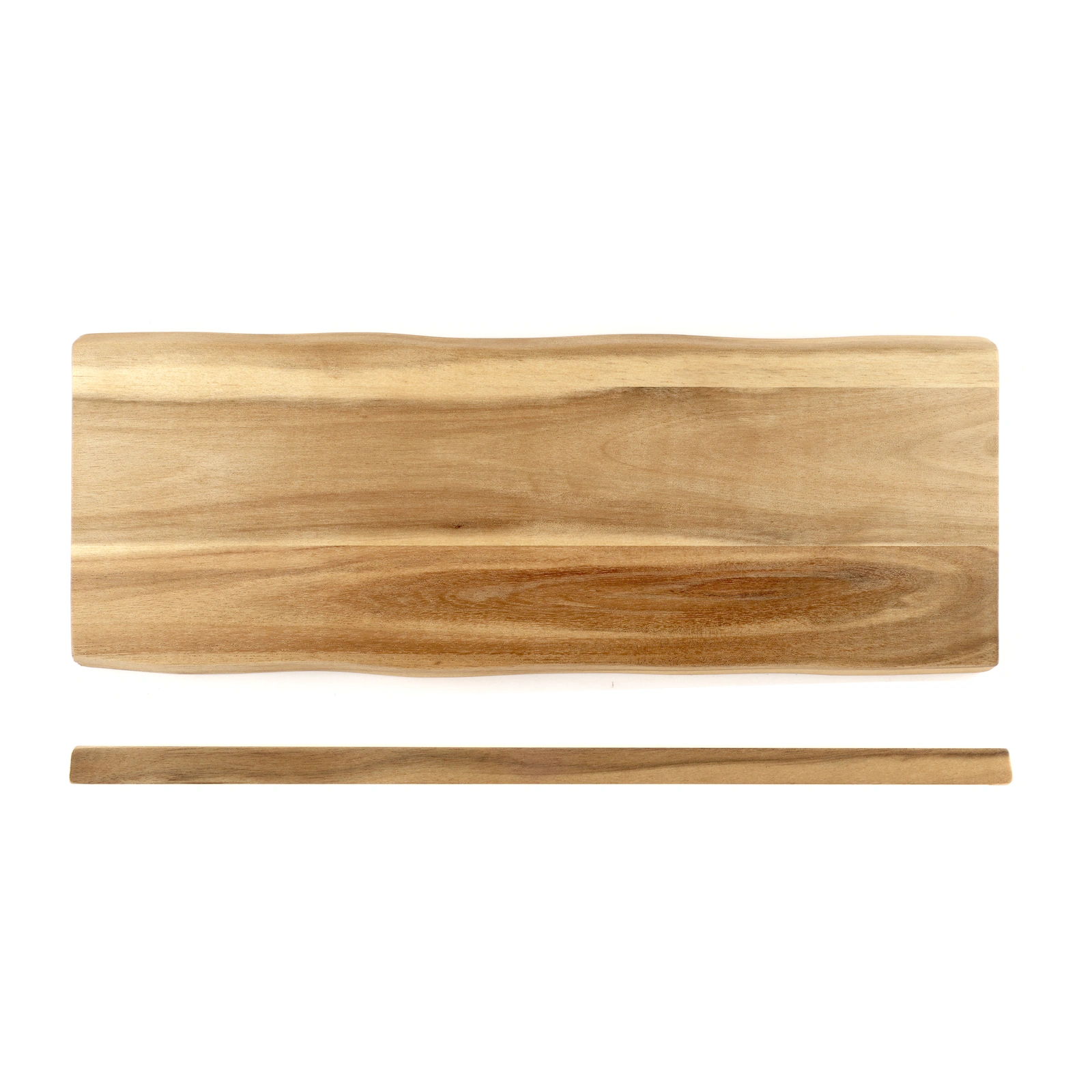 planche en acacia Kesper de 38 x 14,5 cm, longue et étroite, sans manche ni trou