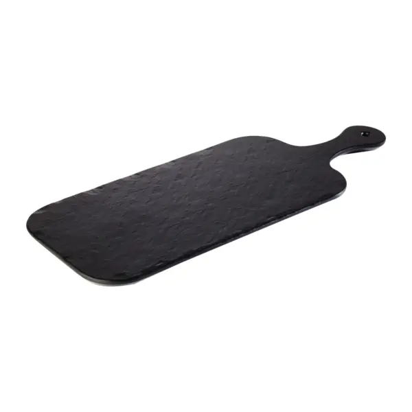 plateau ardoise Slate Rock d'APS en mélamine noire, 40 x 20 cm, avec manche de 13 cm