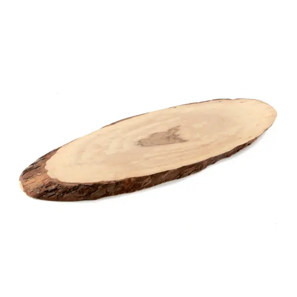 planche en aulne ovale avec écorce sur le bord, de 50 à 58 cm de long